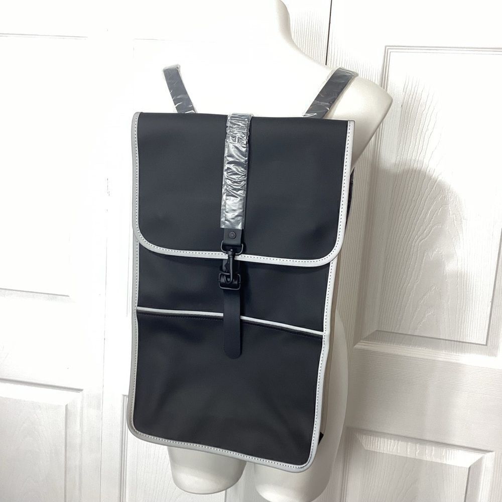 Rains Brand Black Reflective Waterproof Backpack Bag New